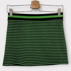 Future Collective Green & Black Striped Mini Skirt Size XXS